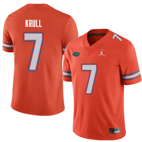 Jordan Brand Men #7 Lucas Krull Florida Gators College Football Jerseys Sale-Orange